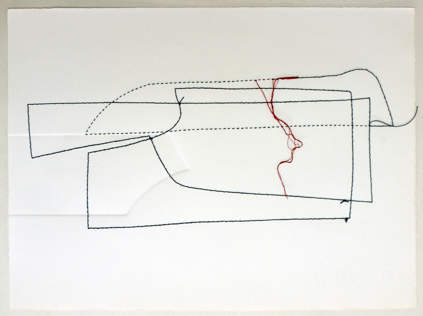 zonas en diálogo 27/14.2 ii | dibujo costura / intaglio | 28 x 38 cm | 2014