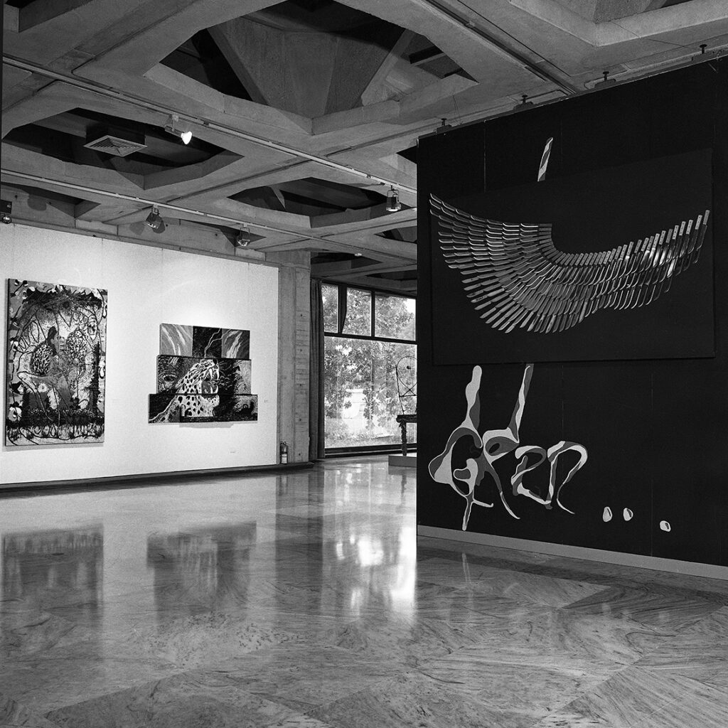 Vista de la exposición Grrr… Carlos Zerpa. Museo de Bellas Artes, Caracas, 1985. Foto: Carlos Germán Rojas. Archivo Carlos Germán Rojas