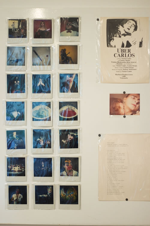 Registro en sala de las fotografías color y polaroids para fotofija de la película Súper 8 Über Carlos (Sobre Carlos), en ArchivoAbierto Carlos Zerpa, Abra, 2016. Fotografías de Melina Fernández Temes. 