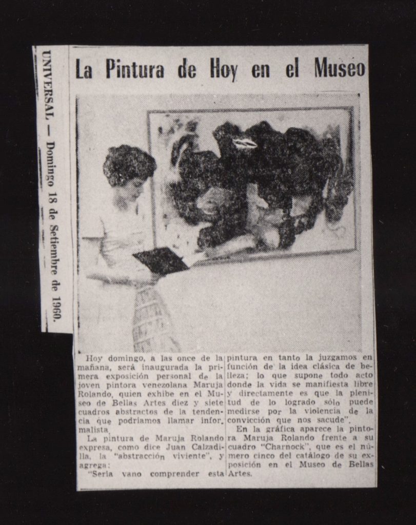 “La pintura de hoy en el Museo”. En: El Universal. Caracas, 18 de septiembre 1960.