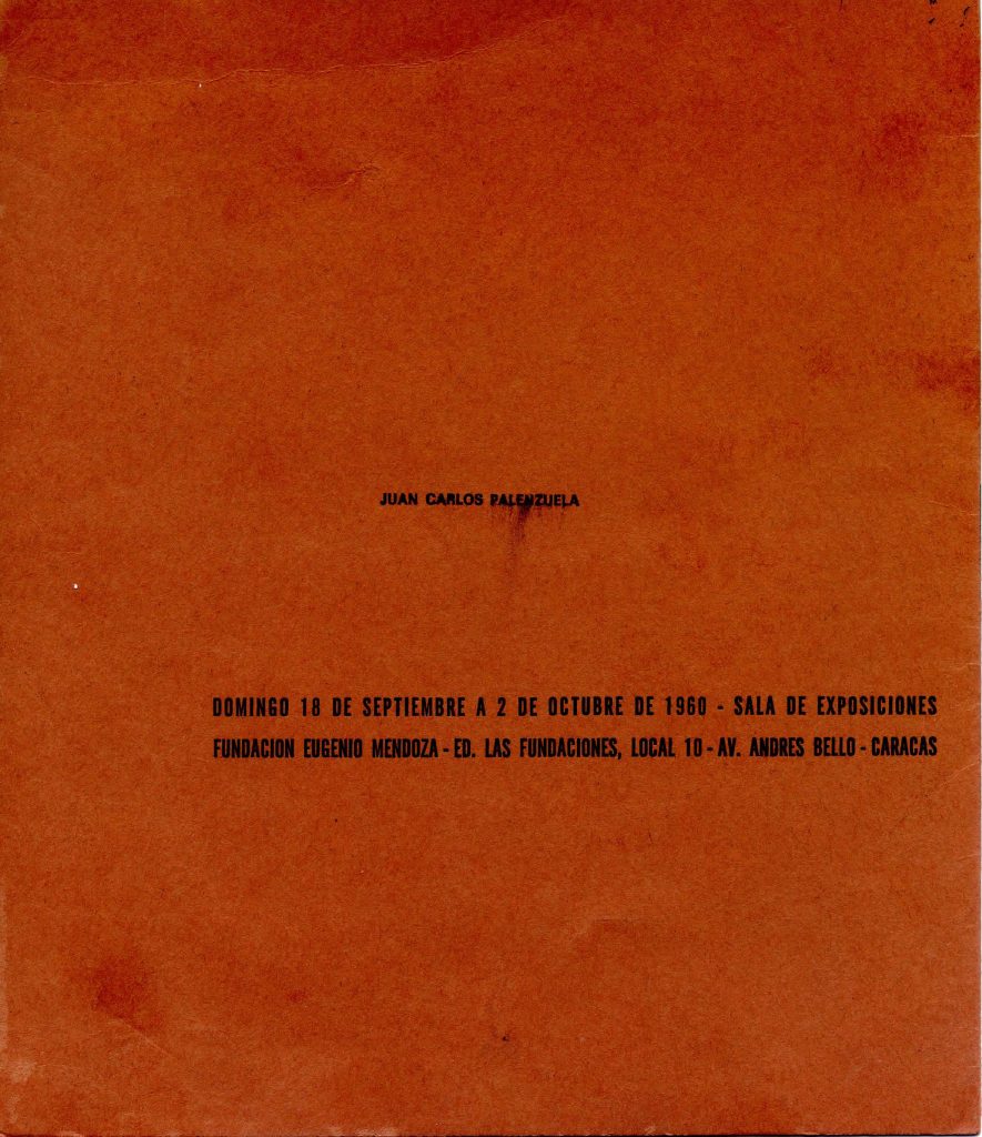 Salón experimental [catálogo de exposición], Sala de Exposiciones Fundación Eugenio Mendoza, Caracas, 1960, contraportada.